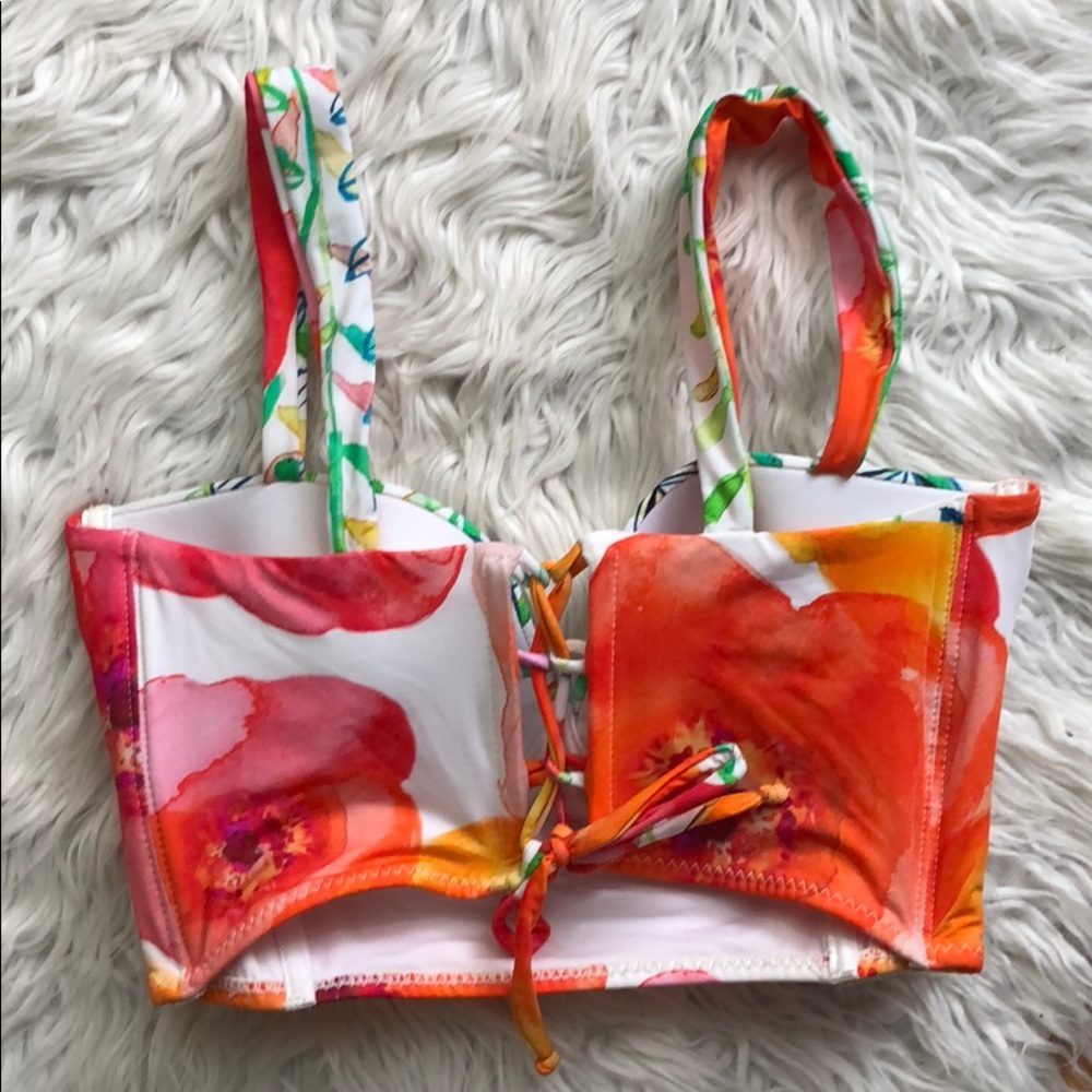 Anthro/SAHA Floral Bustier Bikini Top - Picture 4 of 5
